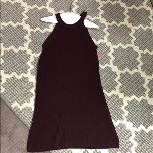 Burgundy sleeveless sweater dress